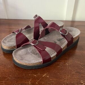 Mephisto Burgundy Strappy Sandals with Buckles size 38 (7)